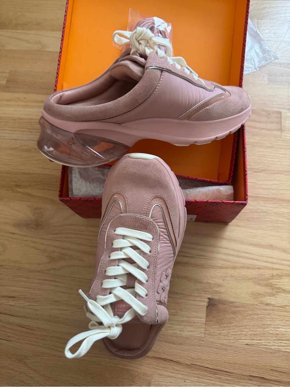 Tory Burch Pink Moon & Chalk Good Luck Trainer Mule - Picture 2 of 4